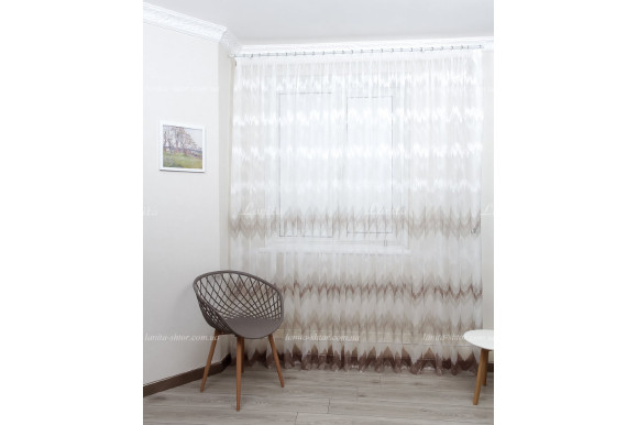 Готовый тюль жаккард Missoni бежевый 2,5м/5,0м