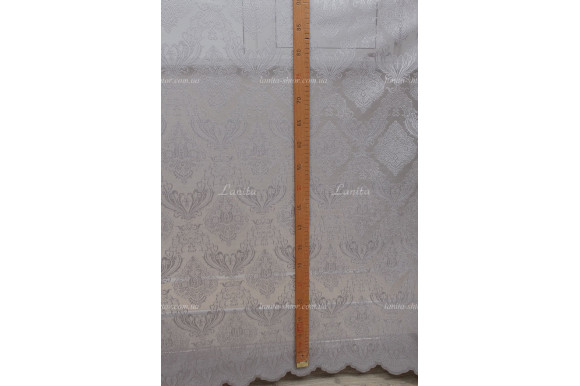 Готовый тюль жаккард Simone 7433 серый 2,50м/6,0м Готовый тюль жаккард Simone 7433 серый 2,50м/6,0м