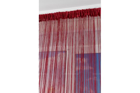 Штори нитки однотонні червоно-малинові SN-8278