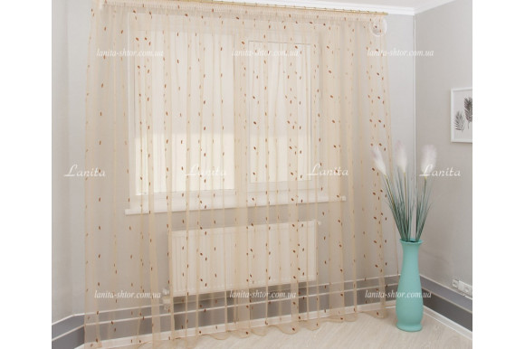 Тюль органза Mexx беж 2,51м/6,0м