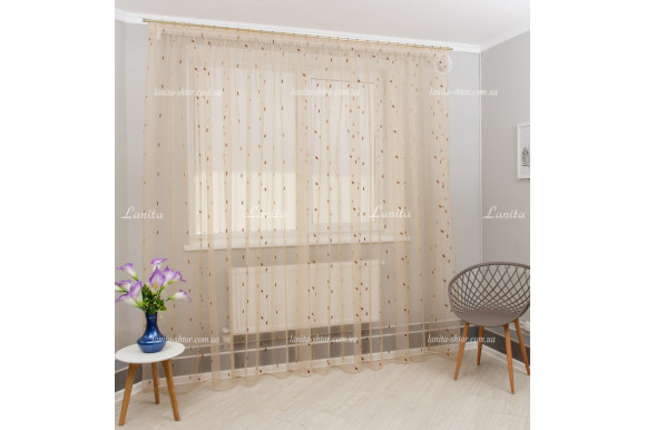 Тюль органза Mexx беж 2,51м/6,0м