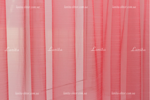 Готовий тюль органза Mexx TOO кораловий 2,51м/6,0м