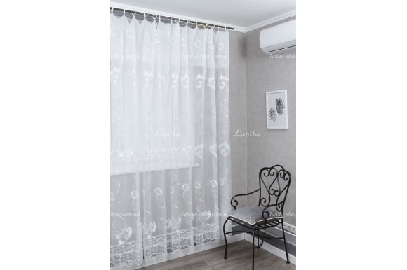 Тюль кристалон с вышивкой TKV-1864 Тюль кристалон с вышивкой TKV-1864