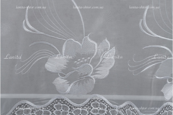 Тюль кристалон с вышивкой TKV-1864 Тюль кристалон с вышивкой TKV-1864