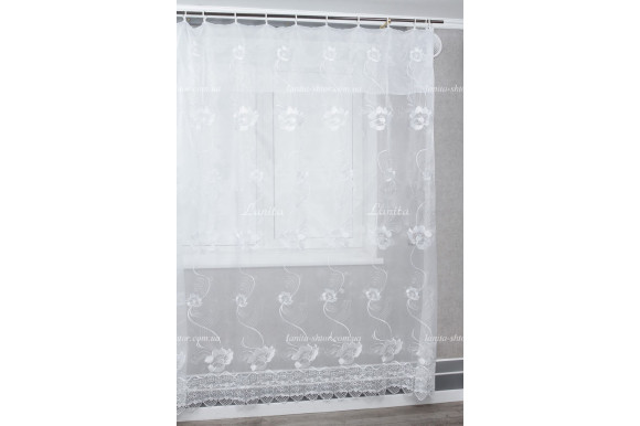 Тюль кристалон с вышивкой TKV-1864 Тюль кристалон с вышивкой TKV-1864