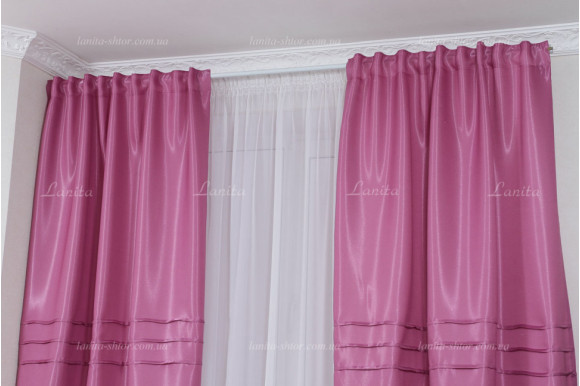 Готові штори монорей GS-02107 фуксія 2,60м/2*1,45м