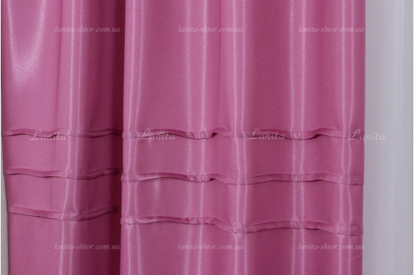 Готові штори монорей GS-02107 фуксія 2,60м/2*1,45м