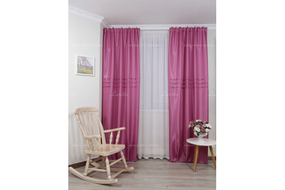 Готові штори монорей GS-02107 фуксія 2,60м/2*1,45м