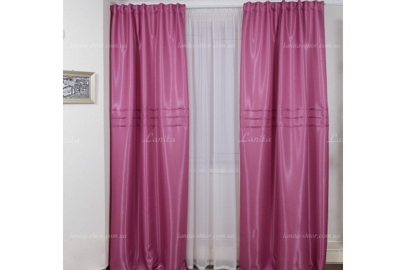 Готові штори монорей GS-02107 фуксія 2,60м/2*1,45м
