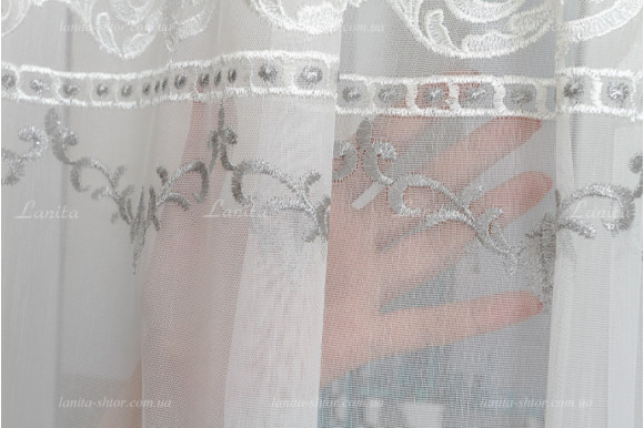 Тюль мікросітка льон Ajoure TSL-8080