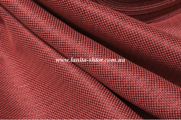 Штора Лен темно-красная Mussa BS3112