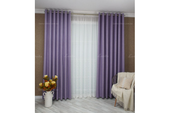 Штора Льон бузкова Mussa BS3118 відріз 4,5 метри