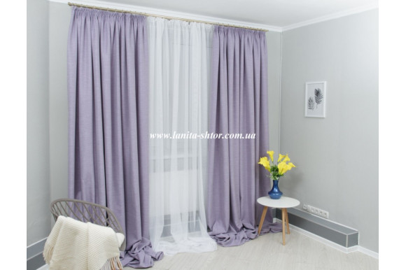 Штора Льон бузкова Mussa BS3118 відріз 4,5 метри