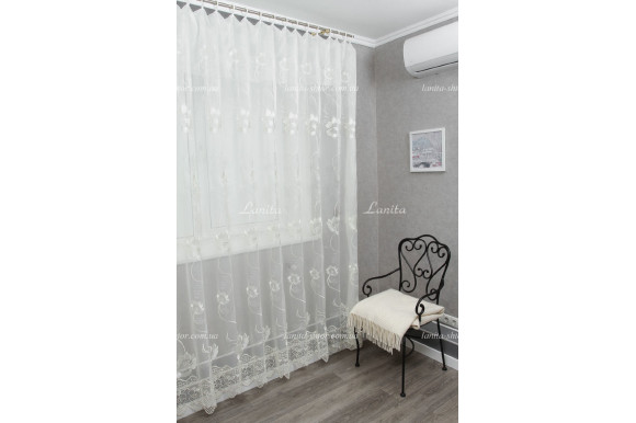 Тюль кристалон с вышивкой TKV-1865