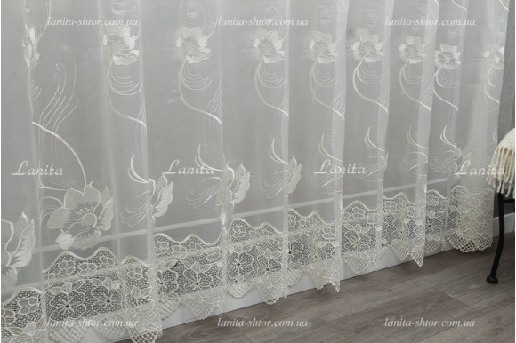 Тюль кристалон с вышивкой TKV-1865