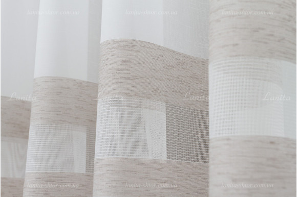 Тюль лен в полоску Lebel TLP-7581 Тюль лен в полоску Lebel TLP-7581