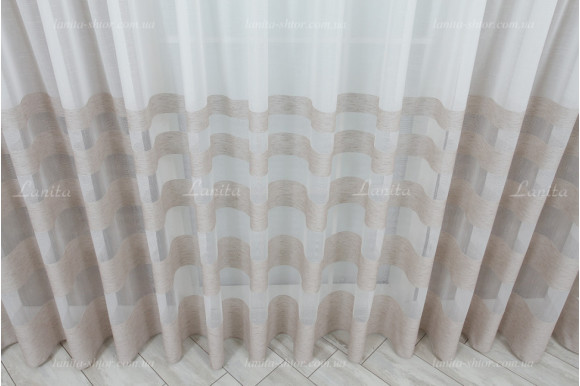 Тюль лен в полоску Lebel TLP-7581 Тюль лен в полоску Lebel TLP-7581