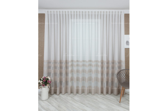 Тюль лен в полоску Lebel TLP-7581 Тюль лен в полоску Lebel TLP-7581