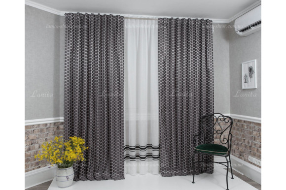 Готові штори жакард-сатин Matis GS-7982 2,60м/2*2,0м