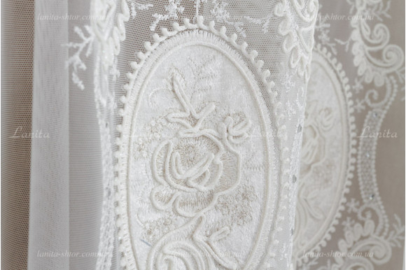 Тюль грек фатин із стразами Agila TFV-8182