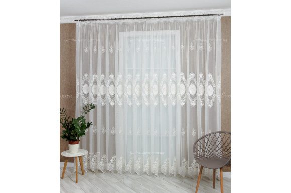 Тюль грек фатин із стразами Agila TFV-8182