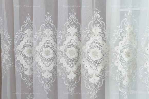 Тюль грек фатин со стразами Agila TFV-8183