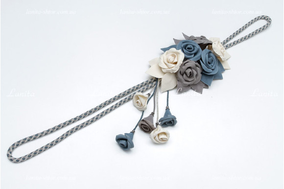 Підхват для штор Buket 6399 молочний-сірий-синій