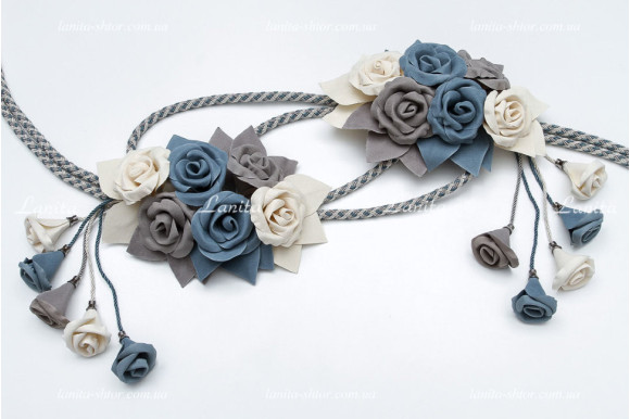 Підхват для штор Buket 6399 молочний-сірий-синій