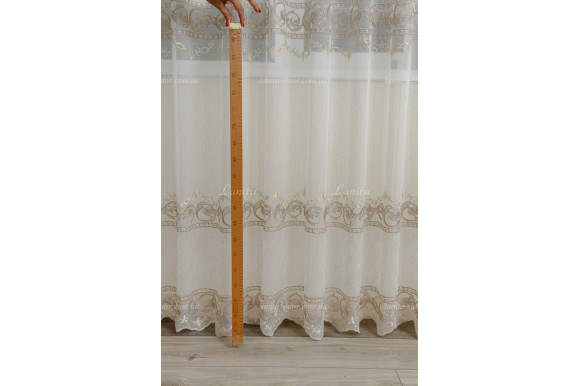 Готовий тюль мікросітка льон Ajoure GT-8084 2,50м/4,0м