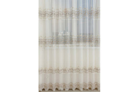 Готовий тюль мікросітка льон Ajoure GT-8084 2,50м/4,0м