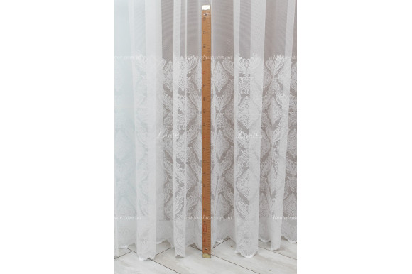 Готовый тюль жаккард Simone 7440 белый купон 2,50м/6,0м Готовый тюль жаккард Simone 7440 белый купон 2,50м/6,0м