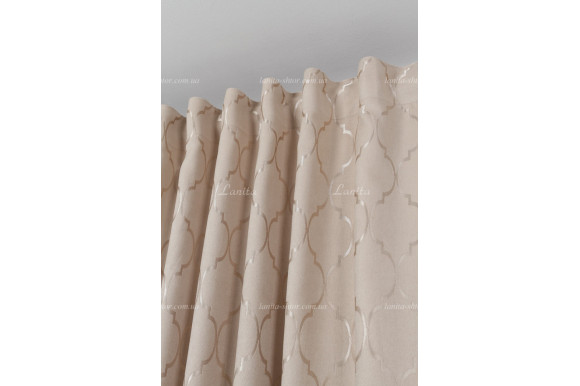 Готові штори мікровелюр Verino 7417 беж 3,08м/2*2,0м