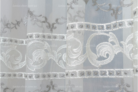 Готовый тюль микросетка лен Ajoure GT-8085 2,50м/3,80м