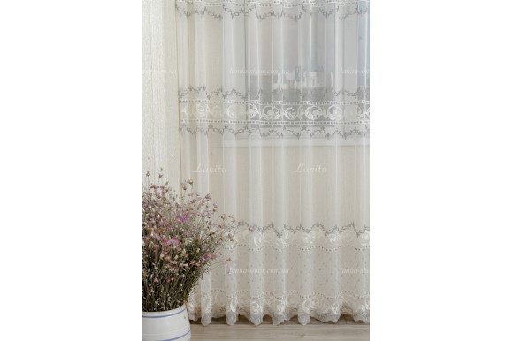 Готовый тюль микросетка лен Ajoure GT-8085 2,50м/3,80м