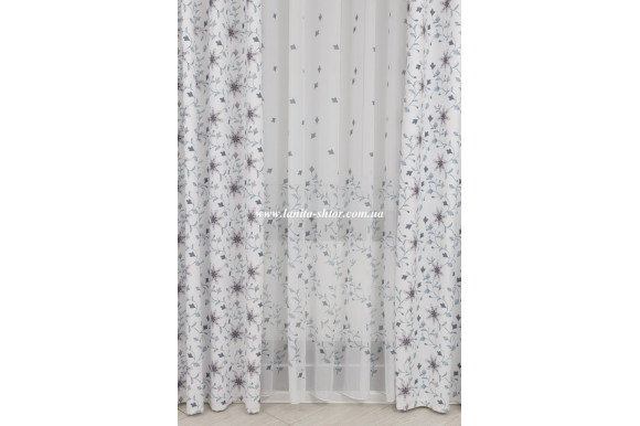 Готовий тюль креп-шифон Venza GP-6076 2,51м/5,0м