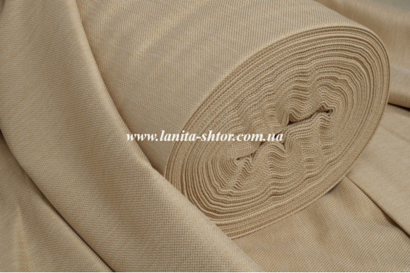 Штора Лен бежевая Mussa BS3189