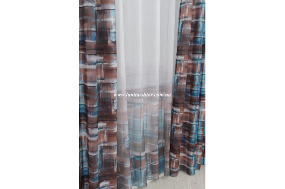 Готові штори мікровелюр Venza GP-6075 2,51м/2*2м