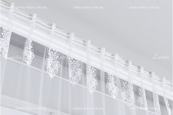 Готовый тюль фатин Clara белый 2,50м/3,70м