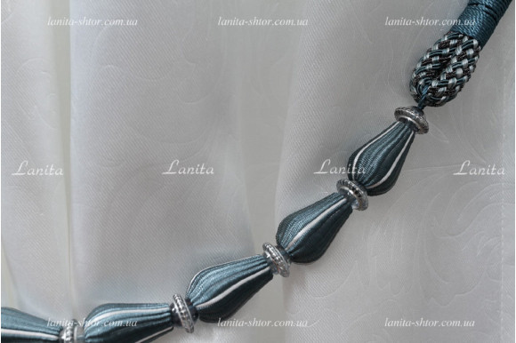 Підхват для штор з намистинами PGB-6779 сизий