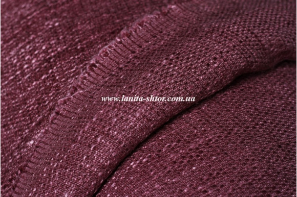 Штора лен-мешковина вишневая Nature QS-87-35