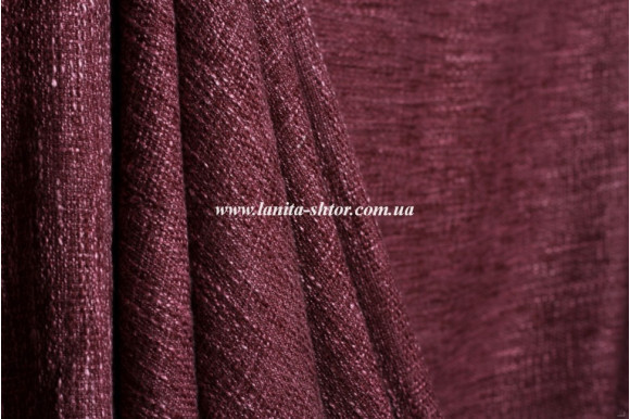 Штора лен-мешковина вишневая Nature QS-87-35