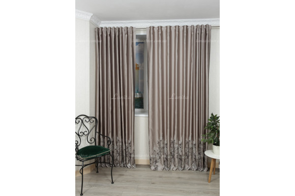 Готові штори сатин-жаккард Valmona GS-7689 2,45/2*2,0м