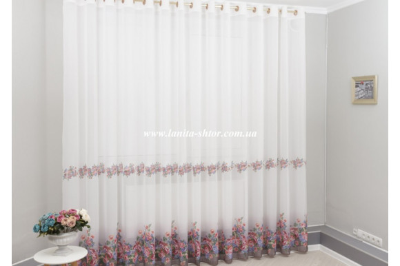 Готовий тюль креп-шифон TCK-1305 2,51м/5,0м