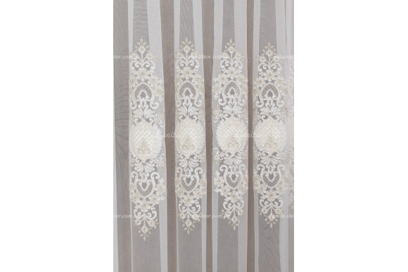 Готовый тюль фатин Azzaro 6037 беж 2,51м/5,90м