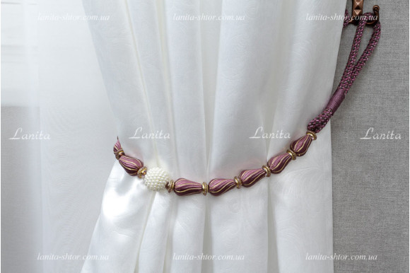 Підхват для штор з намистинами PGB-6782 сливовий
