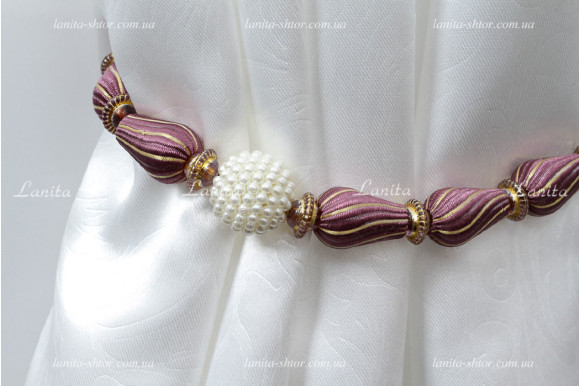 Підхват для штор з намистинами PGB-6782 сливовий