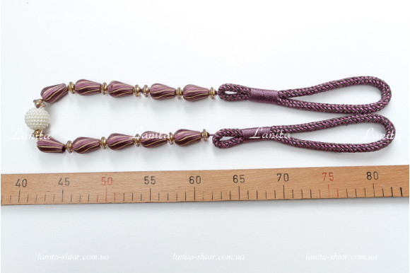 Підхват для штор з намистинами PGB-6782 сливовий