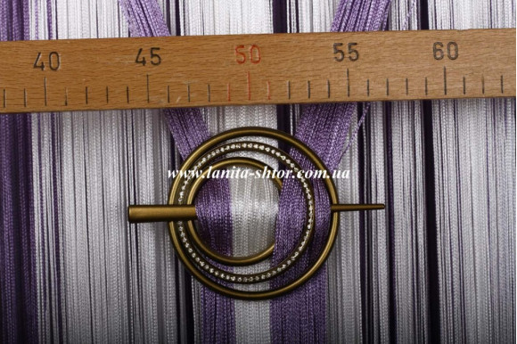 Подхват-заколка Круг бронзовый сатин