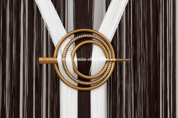 Подхват-заколка Круг бронзовый сатин