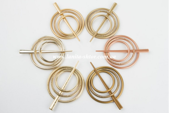 Подхват-заколка Круг бронзовый сатин